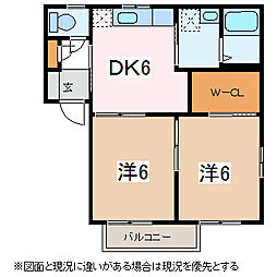 ディアス筑摩B 2DKの間取図画像