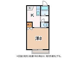 フォーブルジョイC 1Kの間取図画像