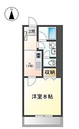 ビューメゾンモモセ 1Kの間取図画像