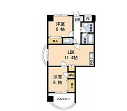 グランビュー東和庄内 2LDKの間取図画像