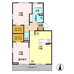モルゲンロート光 2LDKの間取図画像