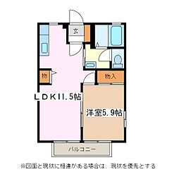 ディアス・リングD 1LDKの間取図画像