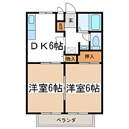 サンライフセブン 2DKの間取図画像