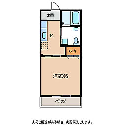 ファインビュー 3階1Kの間取り