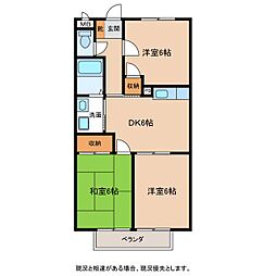 サープラス滝川B 1階3DKの間取り