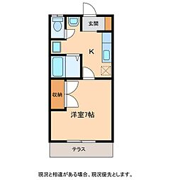 Mズハイツ 1階1Kの間取り