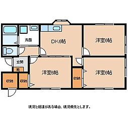 アサヒハイツ代田　A 3DKの間取り
