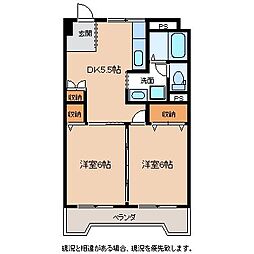 マンションピースフル 2Kの間取図画像