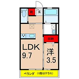 ベルメゾンZ1 1LDKの間取図画像