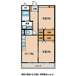 アスピラシオンMK 2DKの間取図画像