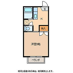コーポチエ 1Kの間取図画像