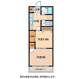 いつぼハイツ 2Kの間取図画像