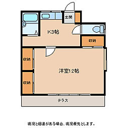 コーポ小林 1Kの間取図画像