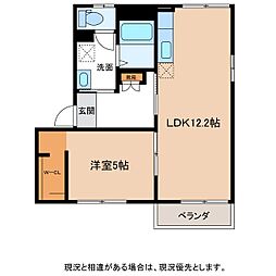 フレグランス伊沢B 1LDKの間取図画像
