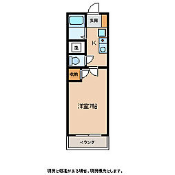 ジョイハウスノムラ 1Kの間取図画像