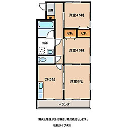 ビアン・ロジュマンF 3DKの間取図画像