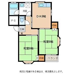 シノダハイツ 2DKの間取図画像