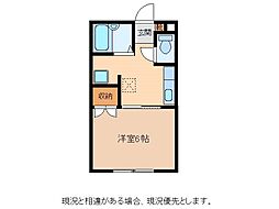アンピエセAマツシタ 1Kの間取図画像