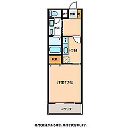 仁木マンション 1Kの間取図画像