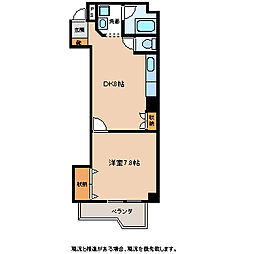 マンションピースフル 1DKの間取図画像