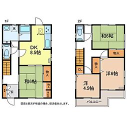 亀倉戸建 4DKの間取り