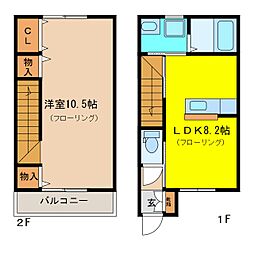 ルミエールE 1LDKの間取図画像