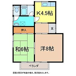 ナカノヴィレッヂ 2Kの間取図画像