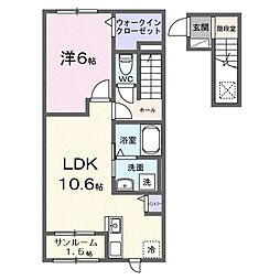 ア.ラ.モードB 1LDKの間取図画像