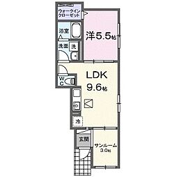 パープル テラス 1LDKの間取図画像