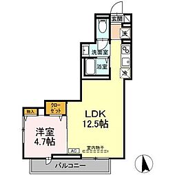 長野電鉄長野線 市役所前駅 徒歩13分の賃貸アパート 3階1LDKの間取り