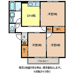 コーポラスK＆A 1階3DKの間取り