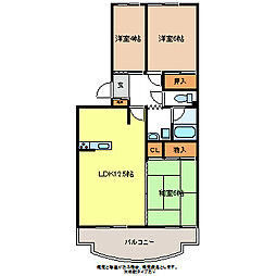 グランデージ横文 3階3LDKの間取り
