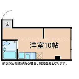 つるがハイツ ワンルームの間取図画像