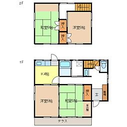 長野電鉄長野線 桐原駅 徒歩5分の賃貸一戸建て 4Kの間取り