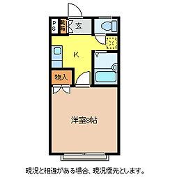 相ノ木ハイツ 1Kの間取図画像