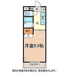 ブライトン21 1Kの間取図画像