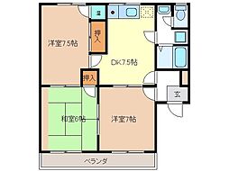 コンチェルトハイツ 3DKの間取図画像
