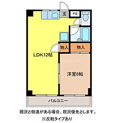 ラビットハウスムラタ 1LDKの間取図画像