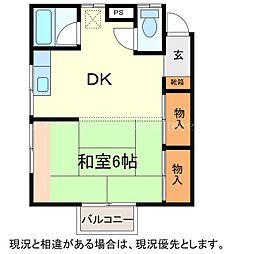 ハイツ桐原 1DKの間取図画像