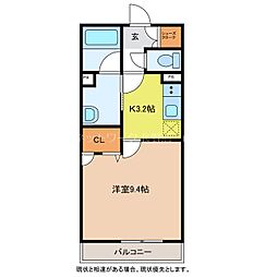 シャーメゾン フリージア 1Kの間取図画像