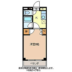 コーポソイビーンノースツリー 1Kの間取図画像