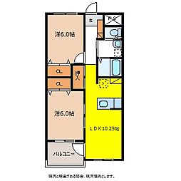 MK48 2階2LDKの間取り