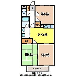 JR飯田線 伊那市駅 徒歩19分の賃貸アパート 2階3DKの間取り