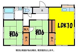 田中住宅A 2LDKの間取り