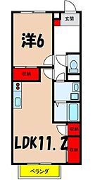 JR飯田線 宮木駅 徒歩16分の賃貸アパート 2階1LDKの間取り