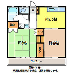 グリーンコーポ朝日 2階2Kの間取り