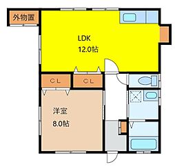 JR飯田線 伊那北駅 6.1kmの賃貸一戸建て 1LDKの間取り