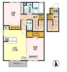 JR飯田線 小町屋駅 徒歩8分の賃貸アパート 2階2LDKの間取り