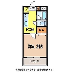 ベルカント 1Kの間取図画像
