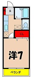 マンショングランステージナワ 1Kの間取図画像